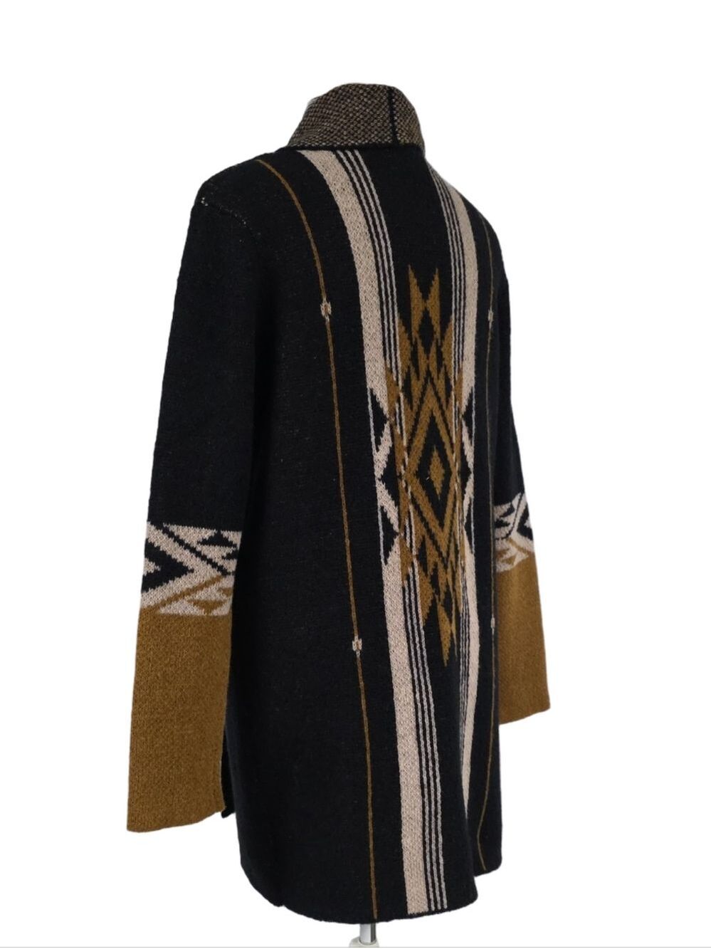 NWOT Bobeau Southwestern Geometric Tribal Duster Cardigan Sweater, Size Large - Picture 9 of 12